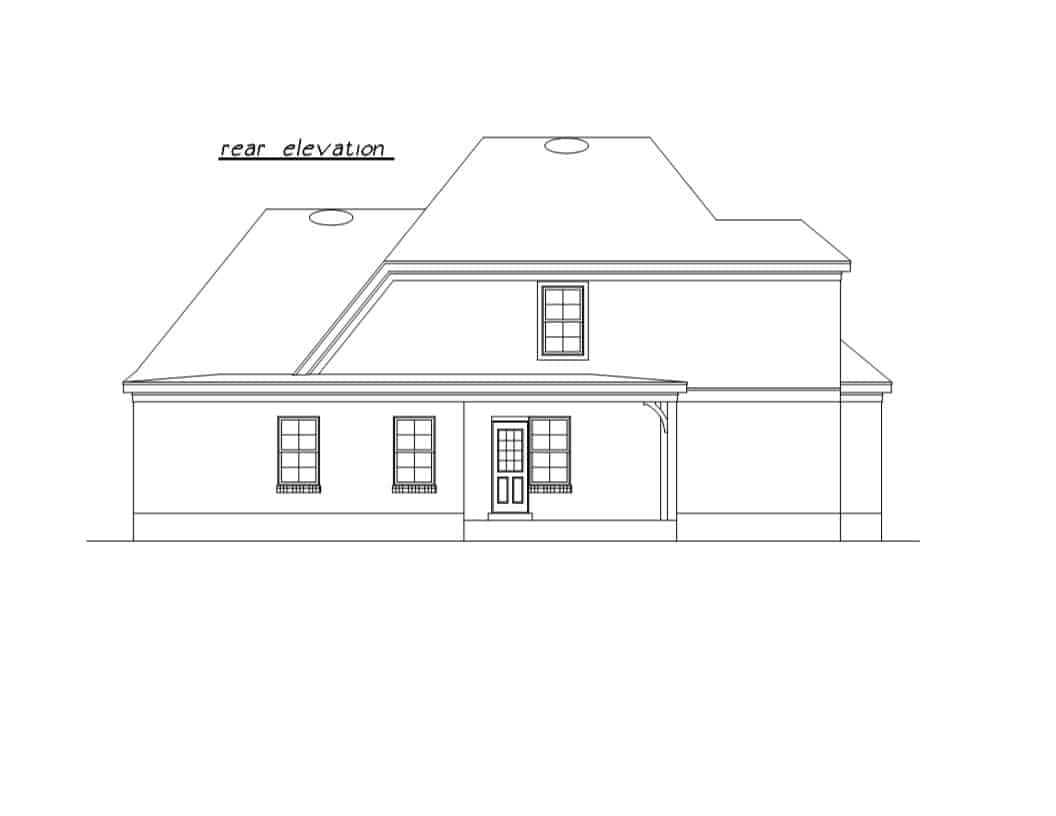 Home Plan Rear Elevation of this 3-Bedroom,2407 Sq Ft Plan -203-1030