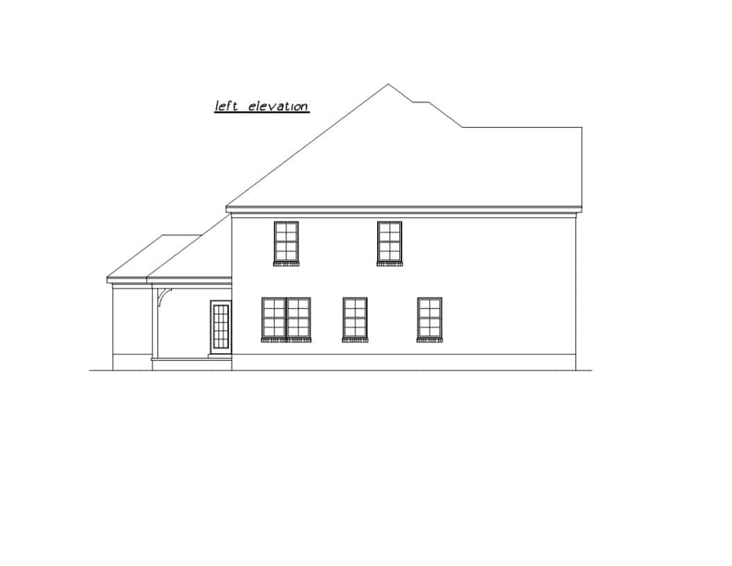 Home Plan Left Elevation of this 3-Bedroom,2029 Sq Ft Plan -203-1031