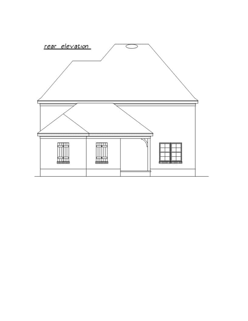 Home Plan Rear Elevation of this 3-Bedroom,2029 Sq Ft Plan -203-1031