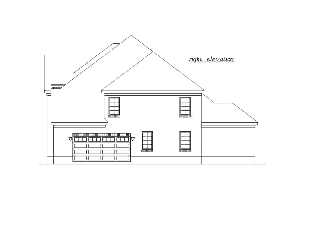 Home Plan Right Elevation of this 3-Bedroom,2029 Sq Ft Plan -203-1031