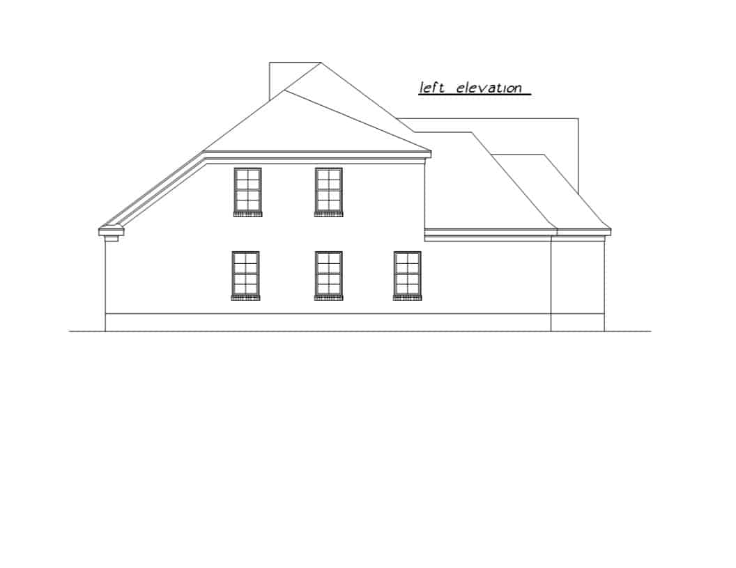 Home Plan Left Elevation of this 3-Bedroom,1874 Sq Ft Plan -203-1032