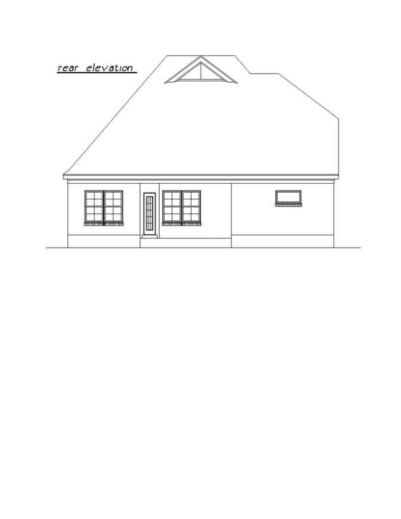 Home Plan Rear Elevation of this 3-Bedroom,1874 Sq Ft Plan -203-1032