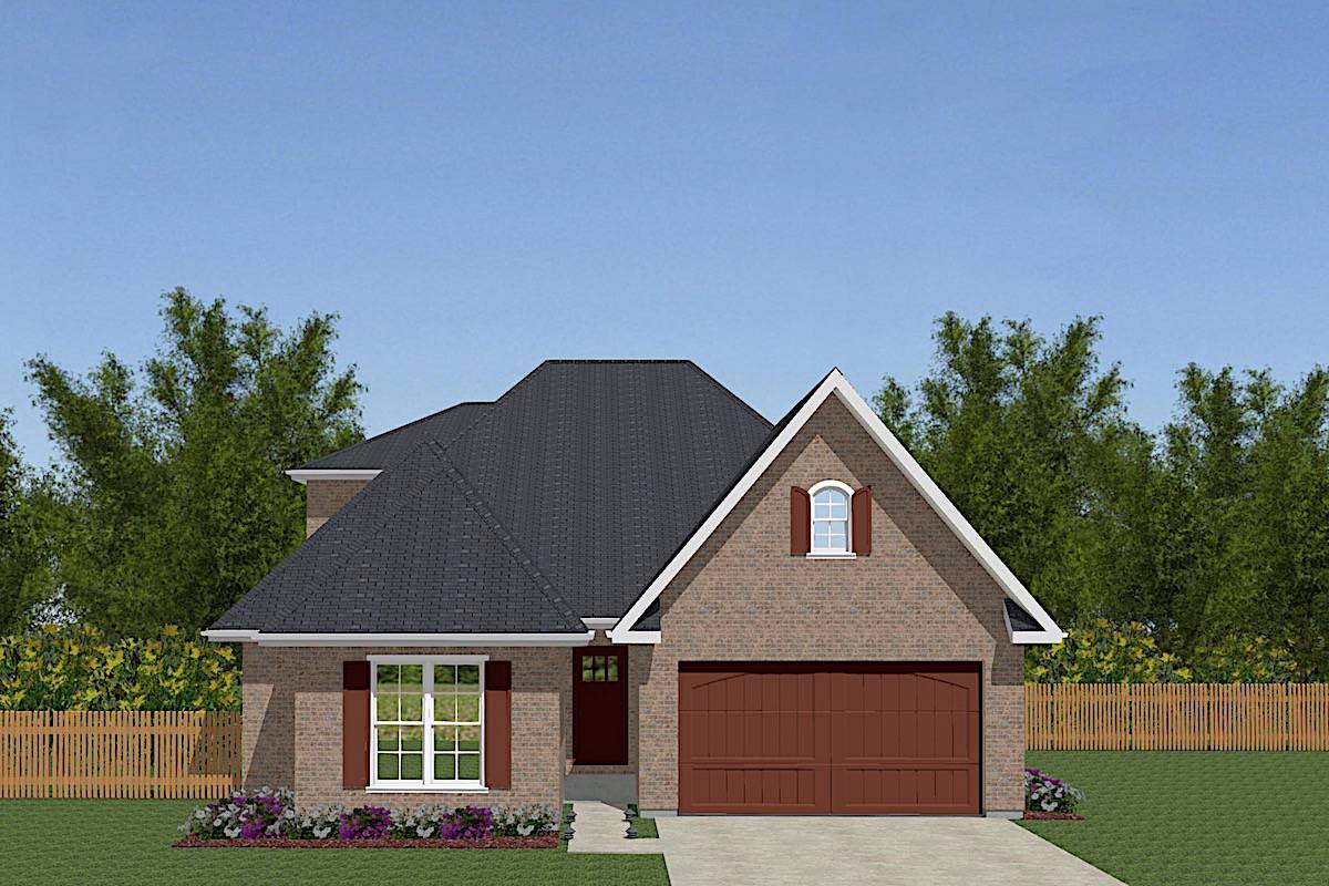 European style home (ThePlanCollection: Plan #203-1032)