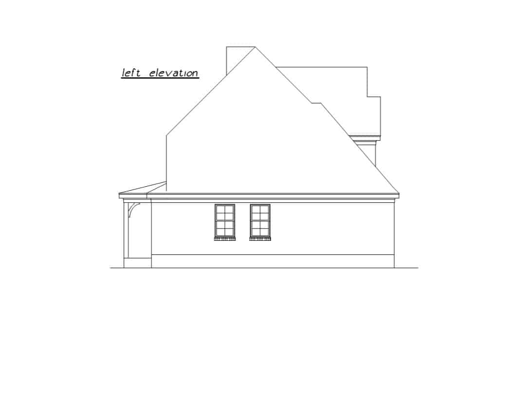 Home Plan Left Elevation of this 4-Bedroom,1905 Sq Ft Plan -203-1033
