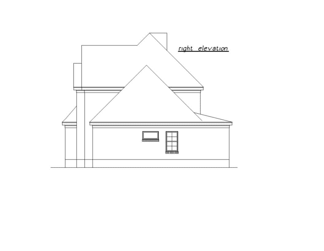 Home Plan Right Elevation of this 4-Bedroom,1905 Sq Ft Plan -203-1033