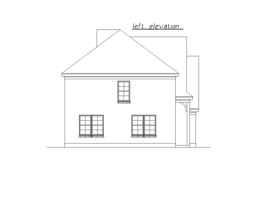 Home Plan Left Elevation of this 4-Bedroom,1681 Sq Ft Plan -203-1034