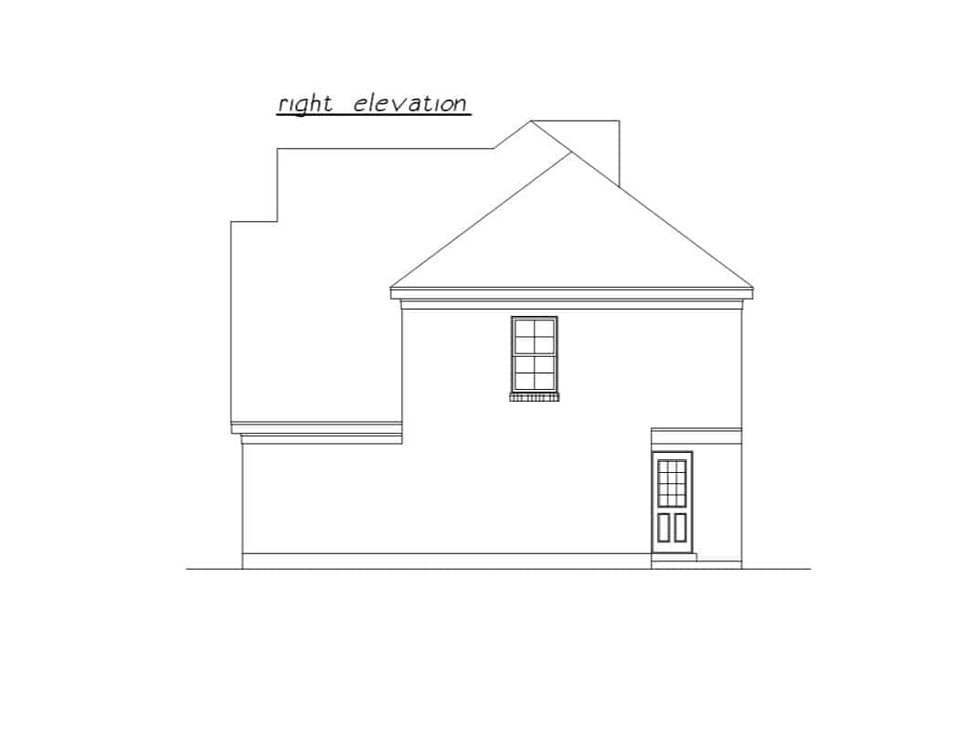 Home Plan Right Elevation of this 4-Bedroom,1681 Sq Ft Plan -203-1034