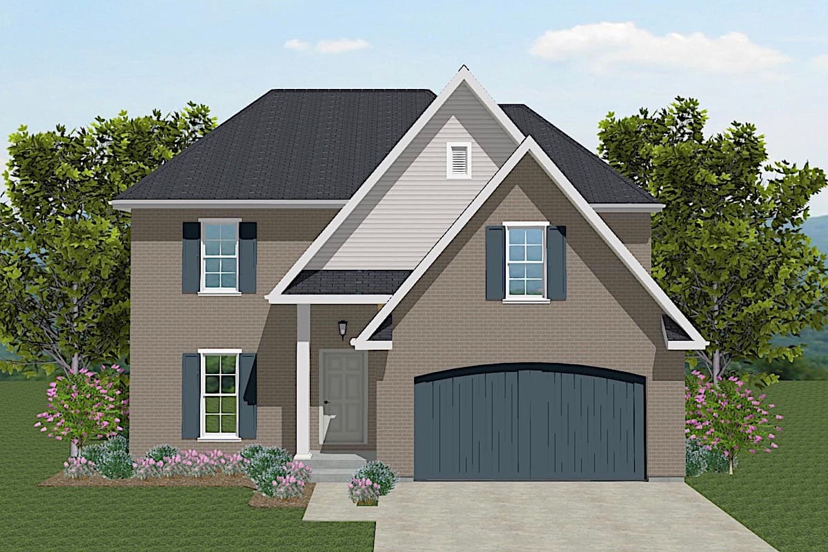Traditional home (ThePlanCollection: Plan #203-1034)