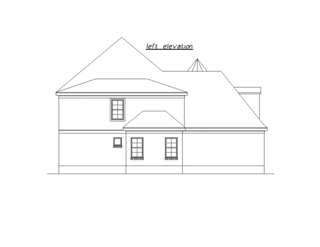 Home Plan Left Elevation of this 4-Bedroom,2334 Sq Ft Plan -203-1035