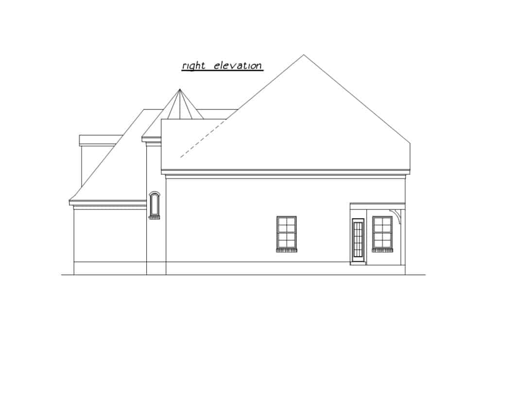 Home Plan Right Elevation of this 4-Bedroom,2334 Sq Ft Plan -203-1035