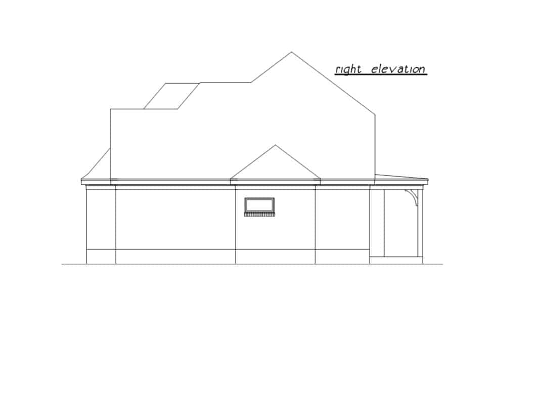 Home Plan Right Elevation of this 3-Bedroom,2200 Sq Ft Plan -203-1036