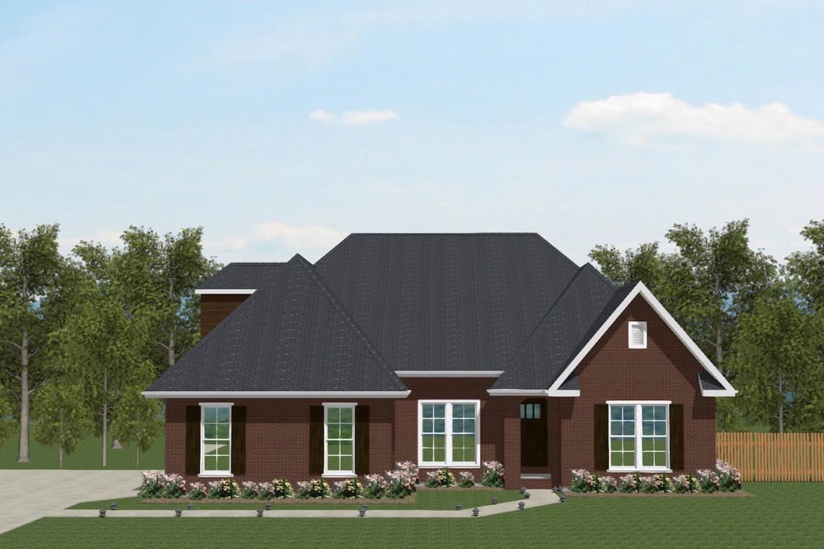 European style home (ThePlanCollection: Plan #203-1036)