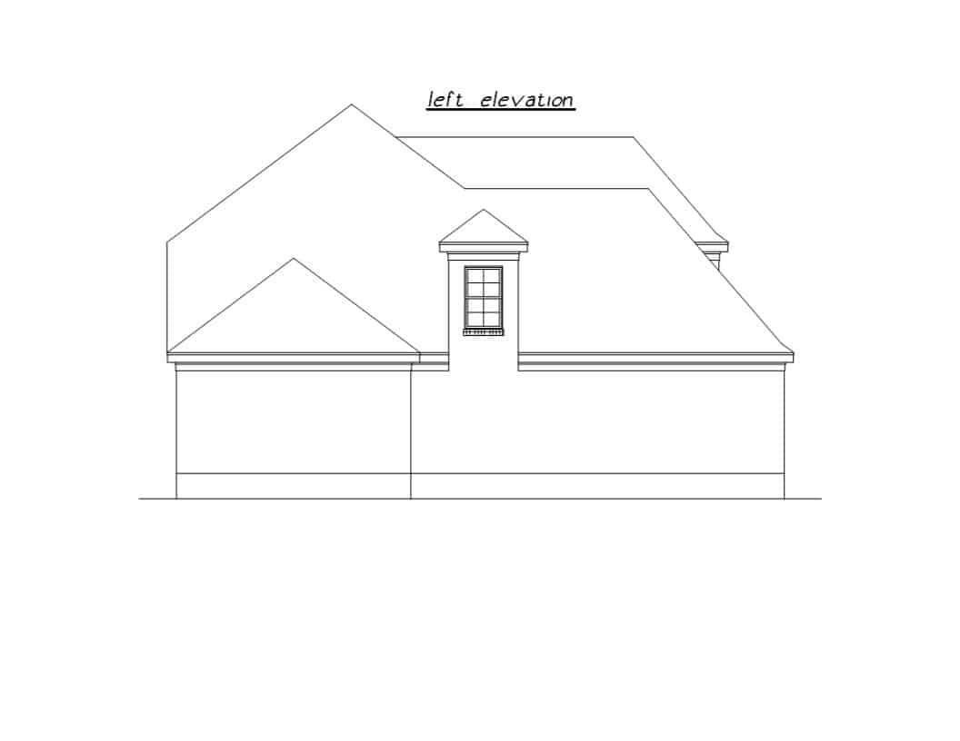 Home Plan Left Elevation of this 4-Bedroom,2886 Sq Ft Plan -203-1037