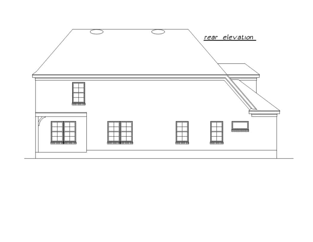 Home Plan Rear Elevation of this 4-Bedroom,2886 Sq Ft Plan -203-1037