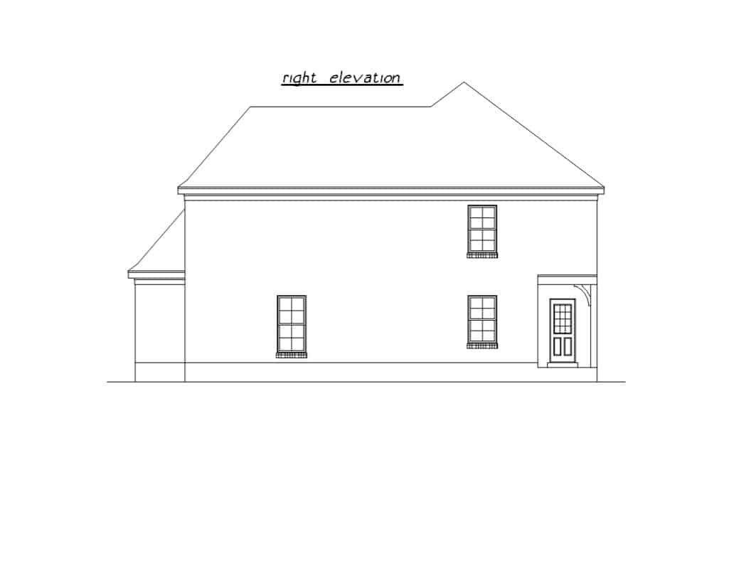 Home Plan Right Elevation of this 4-Bedroom,2886 Sq Ft Plan -203-1037