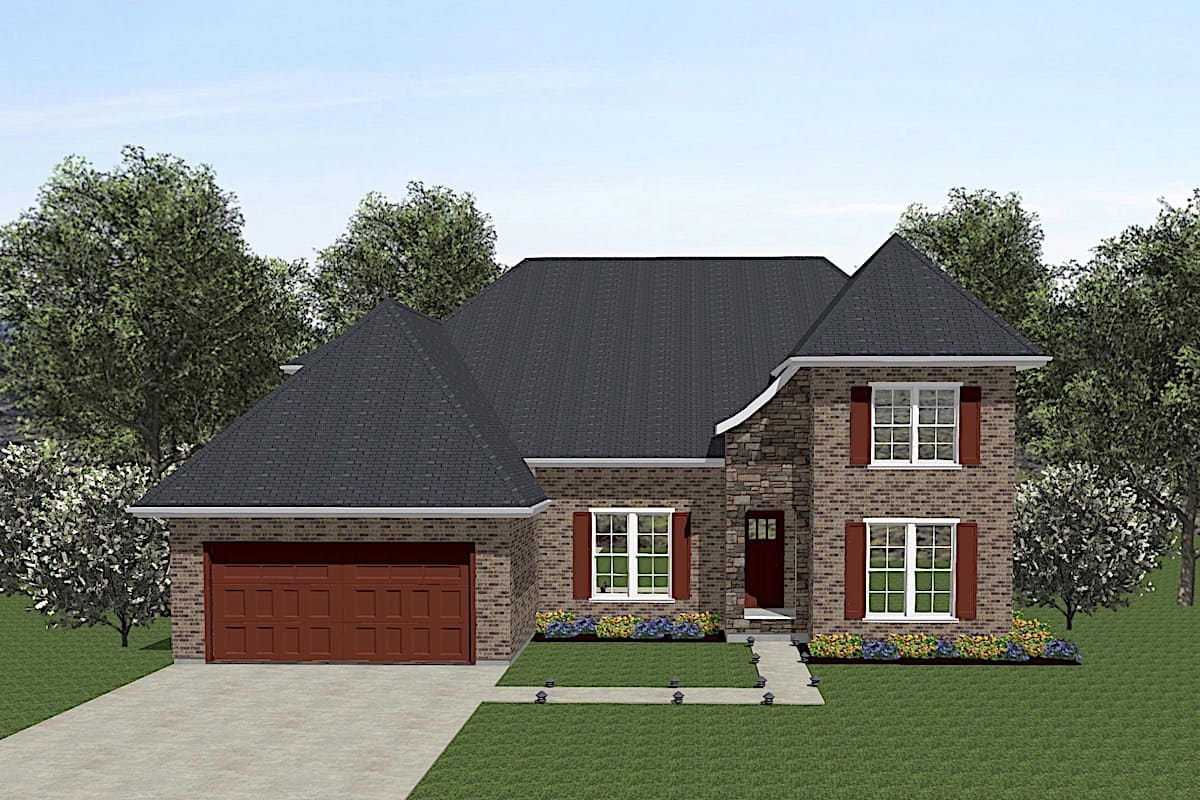 European home (ThePlanCollection: Plan #203-1037)