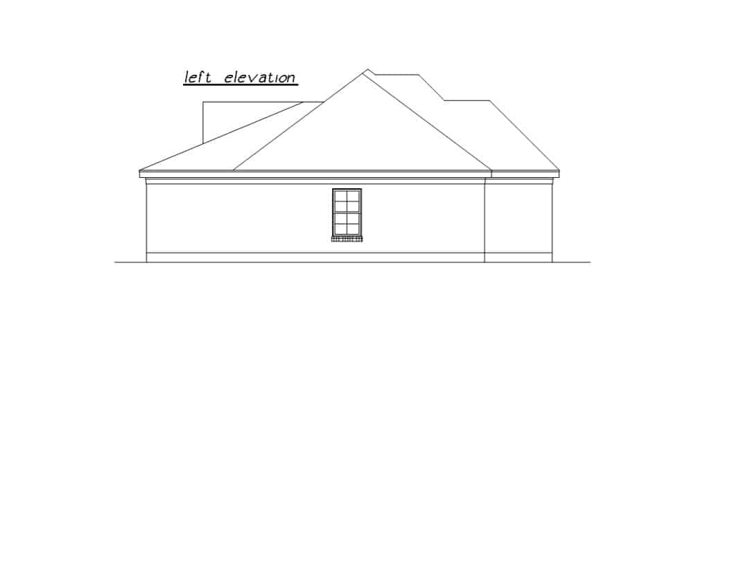 Home Plan Left Elevation of this 3-Bedroom,1251 Sq Ft Plan -203-1038