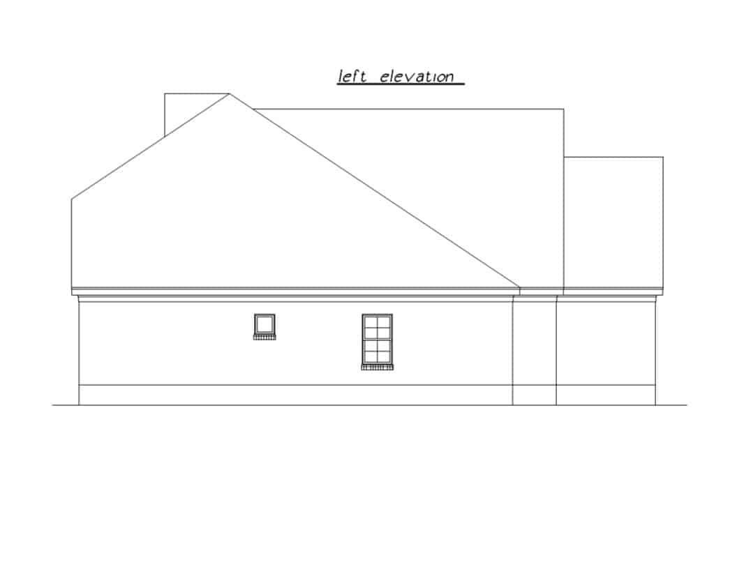 Home Plan Left Elevation of this 4-Bedroom,1988 Sq Ft Plan -203-1040