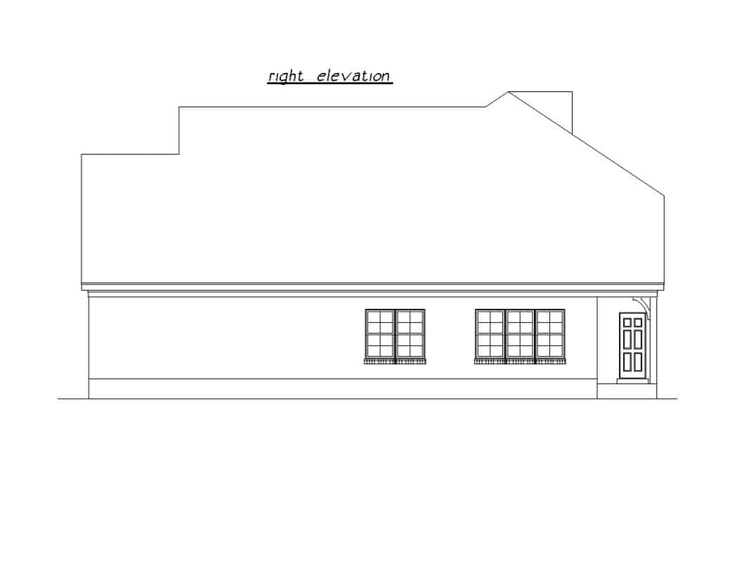 Home Plan Right Elevation of this 4-Bedroom,1988 Sq Ft Plan -203-1040