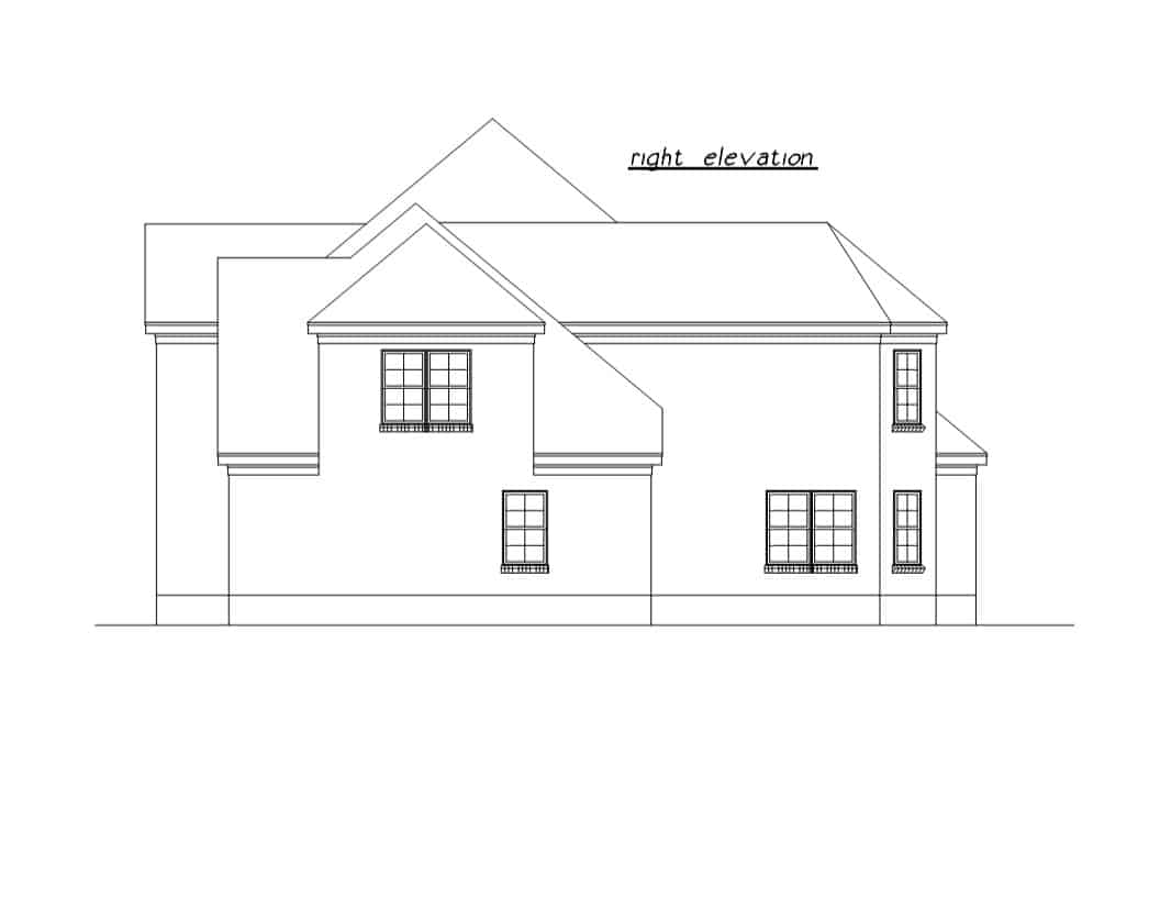 Home Plan Right Elevation of this 5-Bedroom,2862 Sq Ft Plan -203-1041