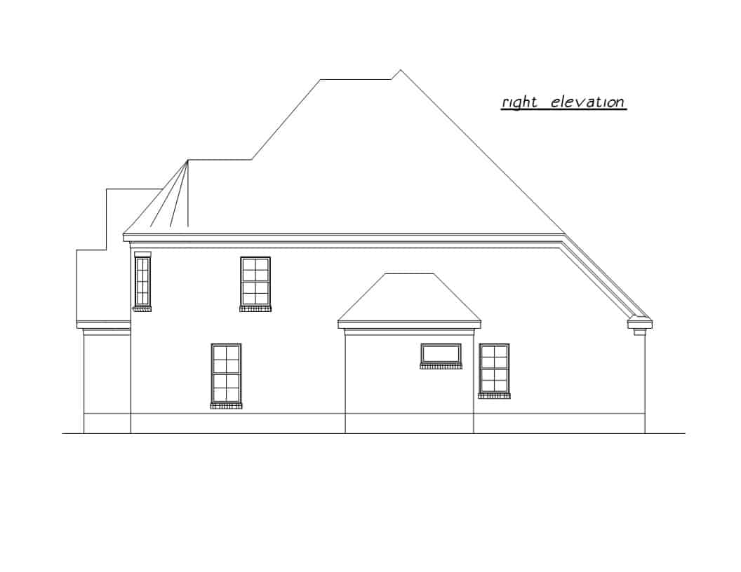Home Plan Right Elevation of this 4-Bedroom,2640 Sq Ft Plan -203-1042