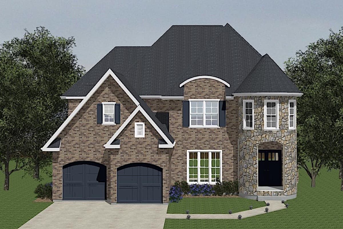 French Country home (ThePlanCollection: Plan #203-1042)