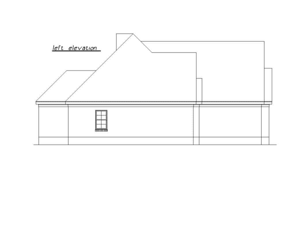 Home Plan Left Elevation of this 3-Bedroom,1522 Sq Ft Plan -203-1043