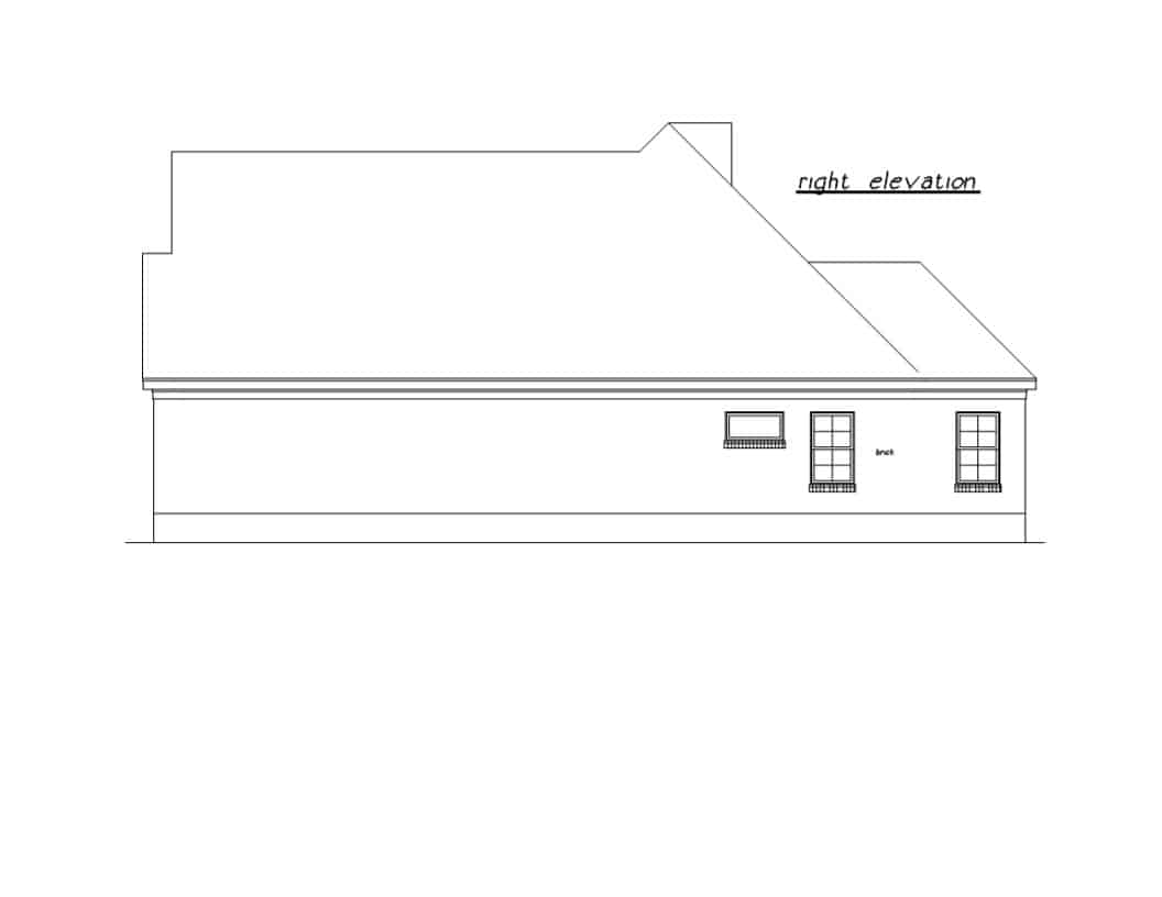 Home Plan Right Elevation of this 3-Bedroom,1522 Sq Ft Plan -203-1043