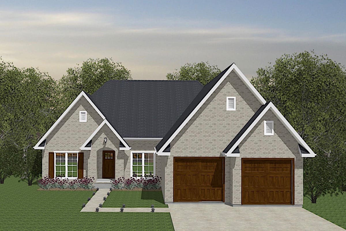 Ranch home (ThePlanCollection: Plan #203-1043)