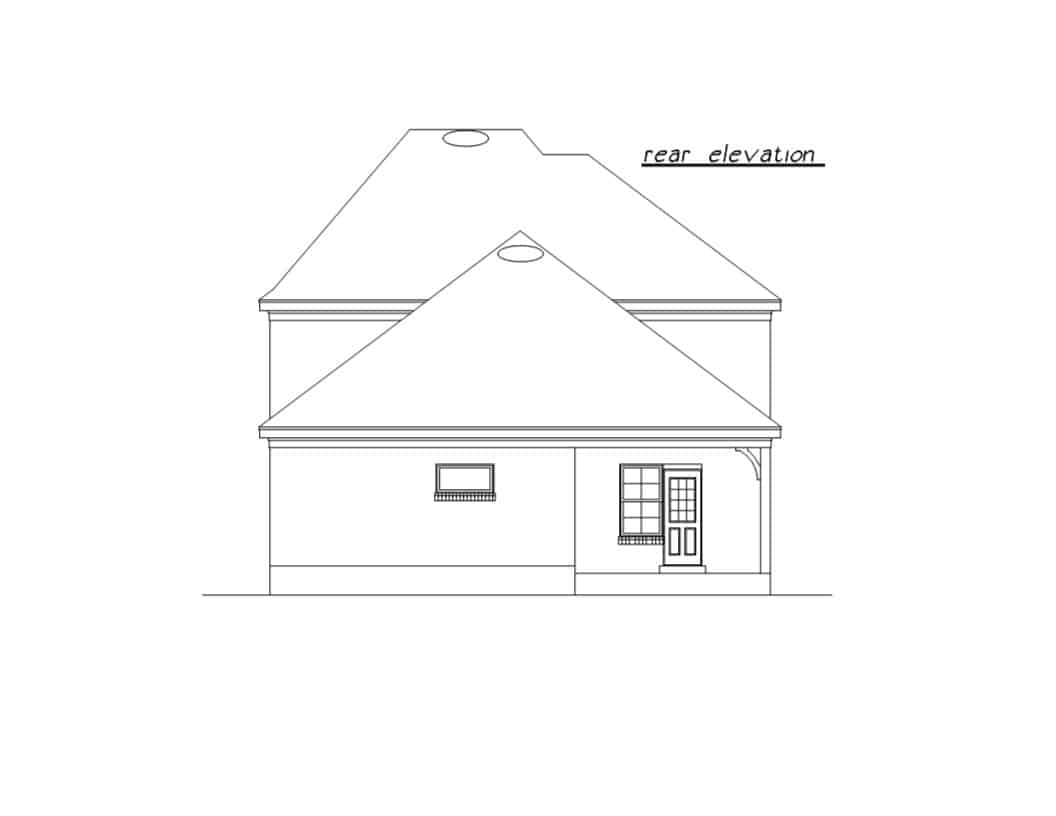 Home Plan Rear Elevation of this 4-Bedroom,2267 Sq Ft Plan -203-1044
