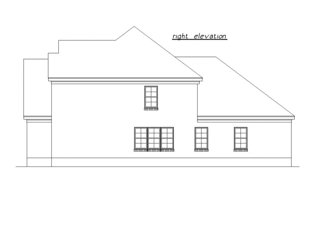 Home Plan Right Elevation of this 4-Bedroom,2267 Sq Ft Plan -203-1044