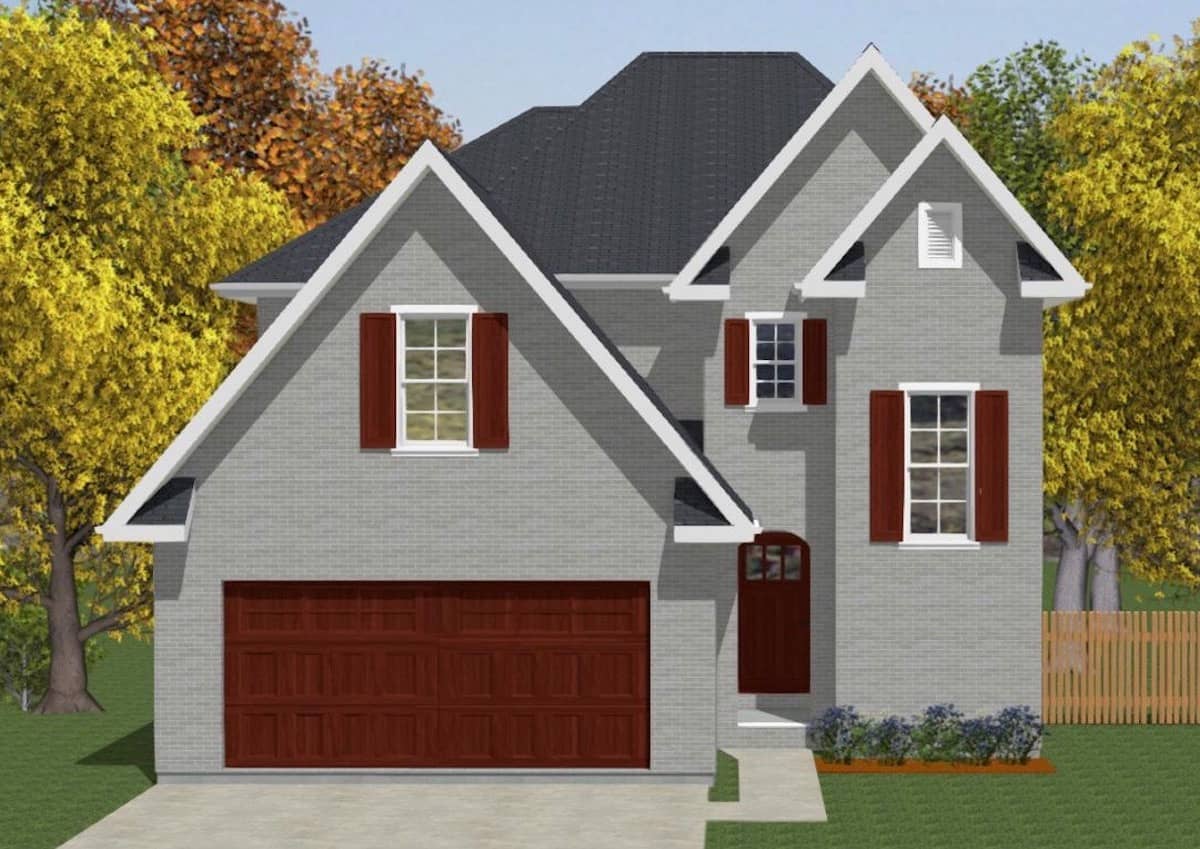 European style home (ThePlanCollection: Plan #203-1044)