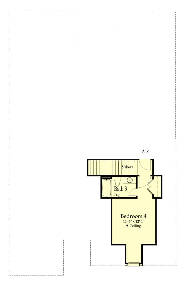 Floor Plan Upper Level of Contemporary Plan #204-1008
