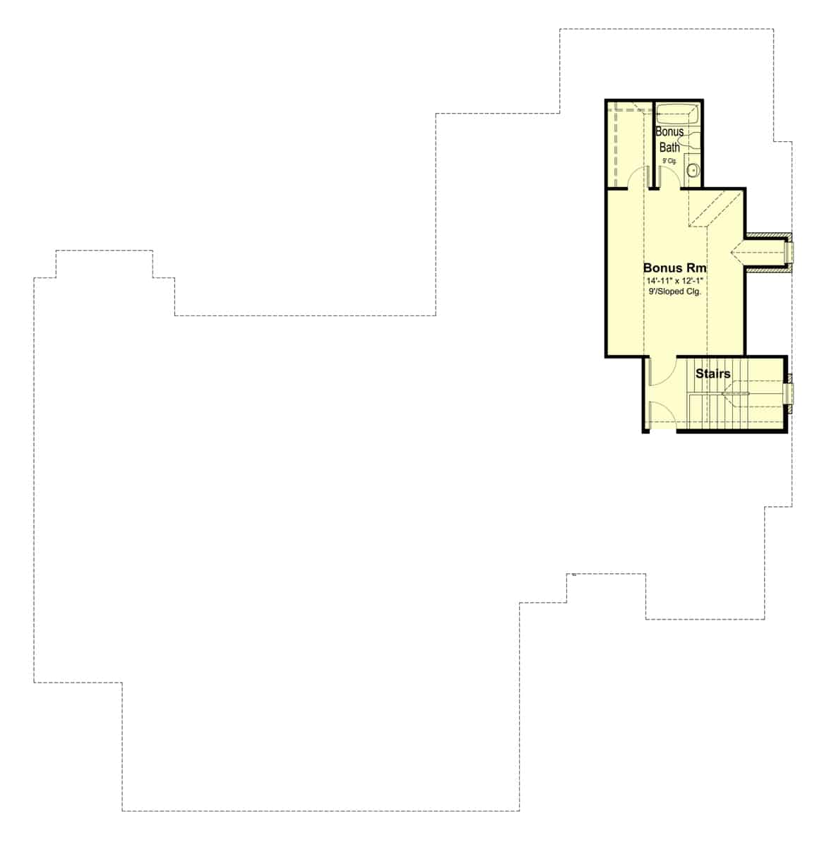 Floor Plan Upper Level of Farmhouse Plan #204-1012