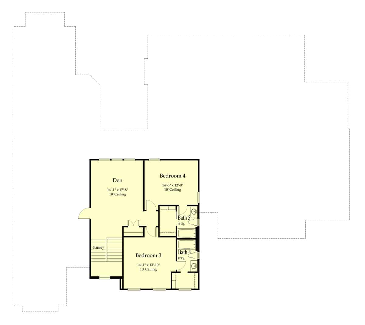 Floor Plan Upper Level of Farmhouse Plan #204-1020