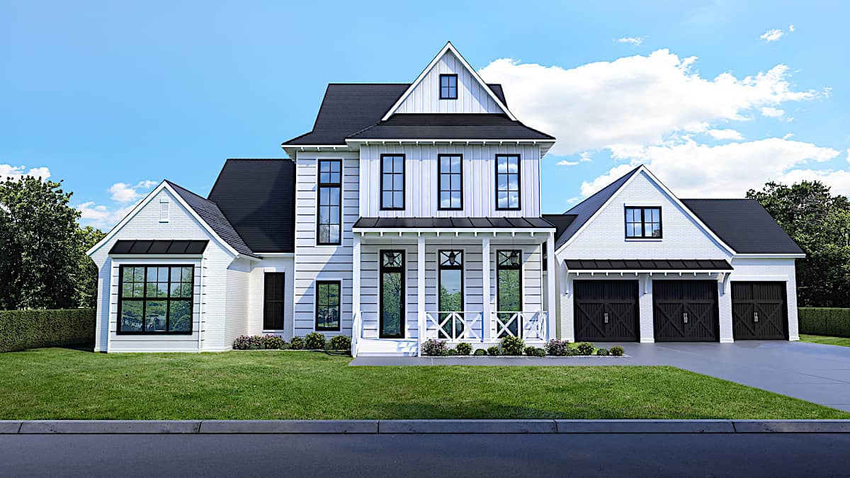 Front View of this 4-Bedroom, 4443 Sq Ft Plan - 204-1020