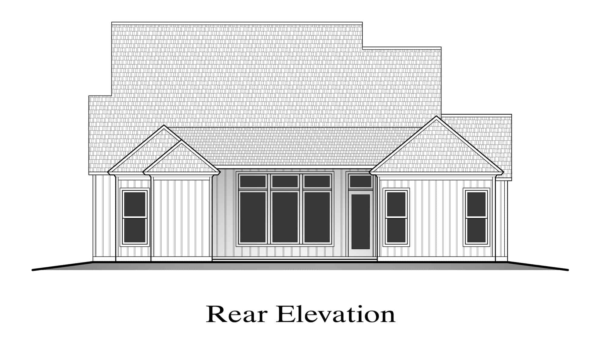 Home Plan Rear Elevation of this 4-Bedroom,1875 Sq Ft Plan -204-1021