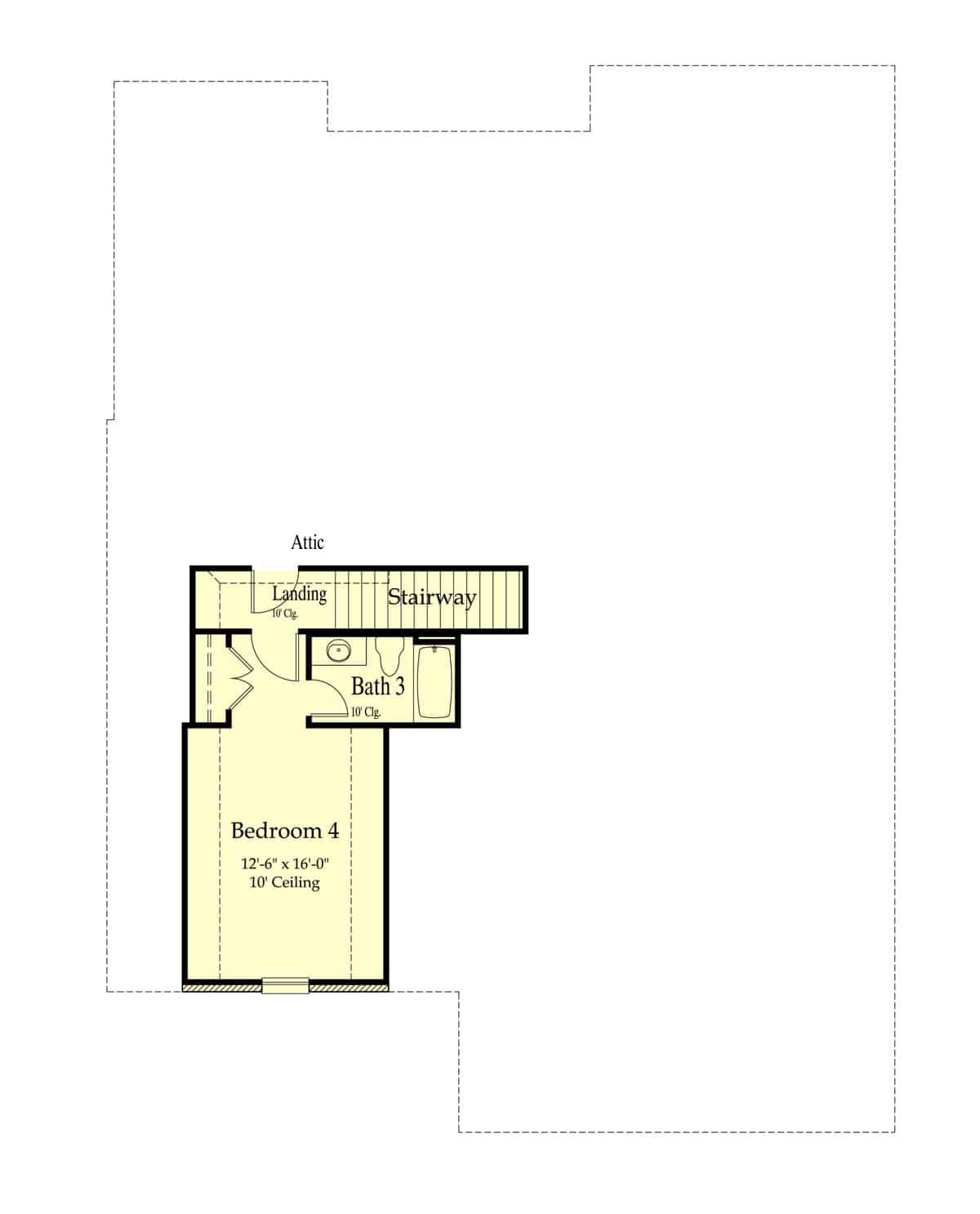 Upper Level of Farmhouse Plan #204-1022