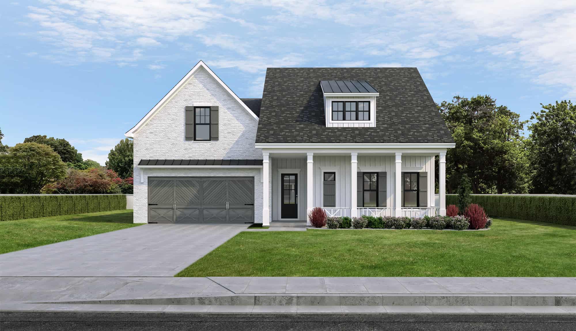 Modern Farmhouse home (ThePlanCollection: Plan #204-1022)