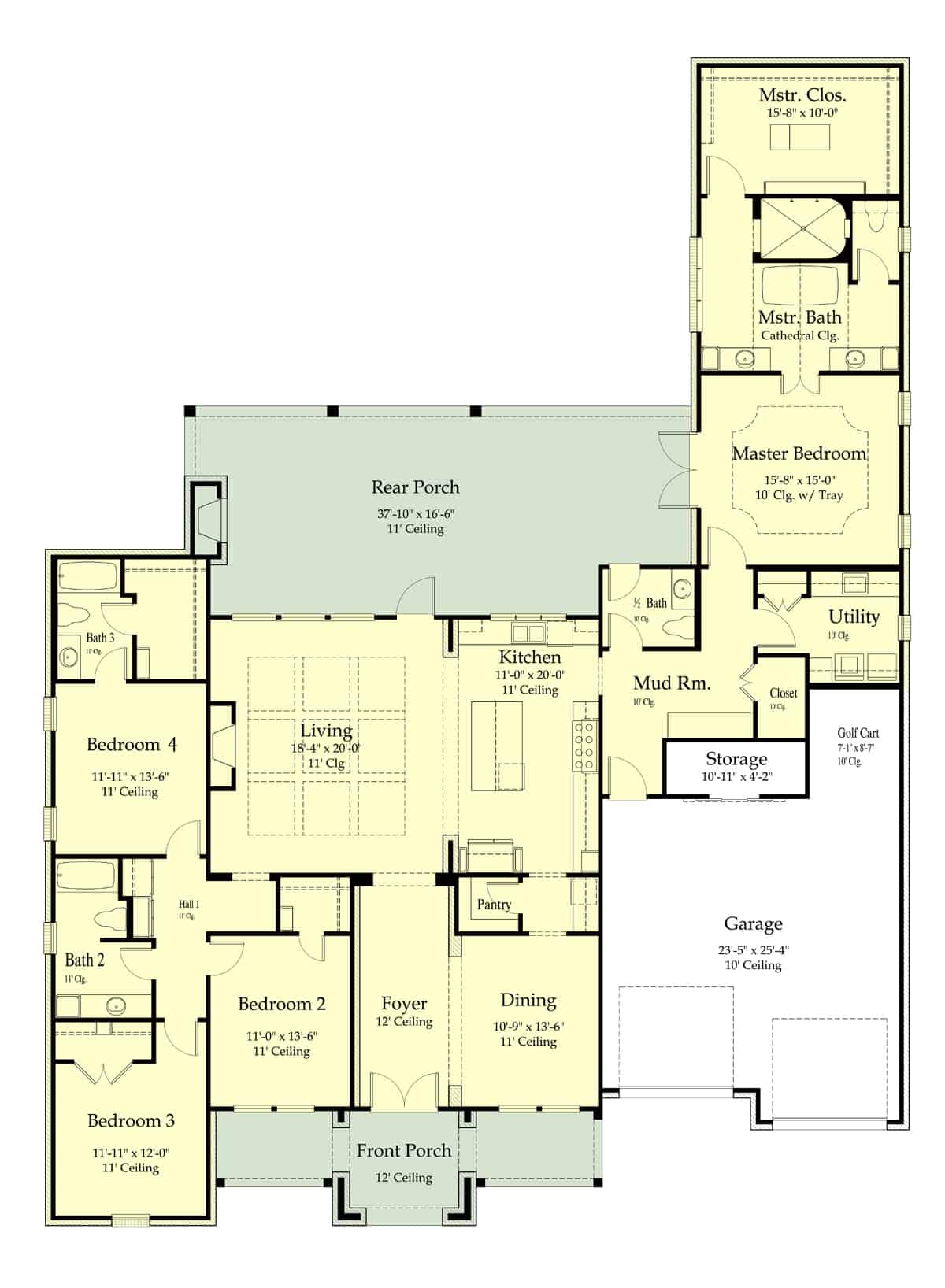 Main Level of French Plan #204-1023