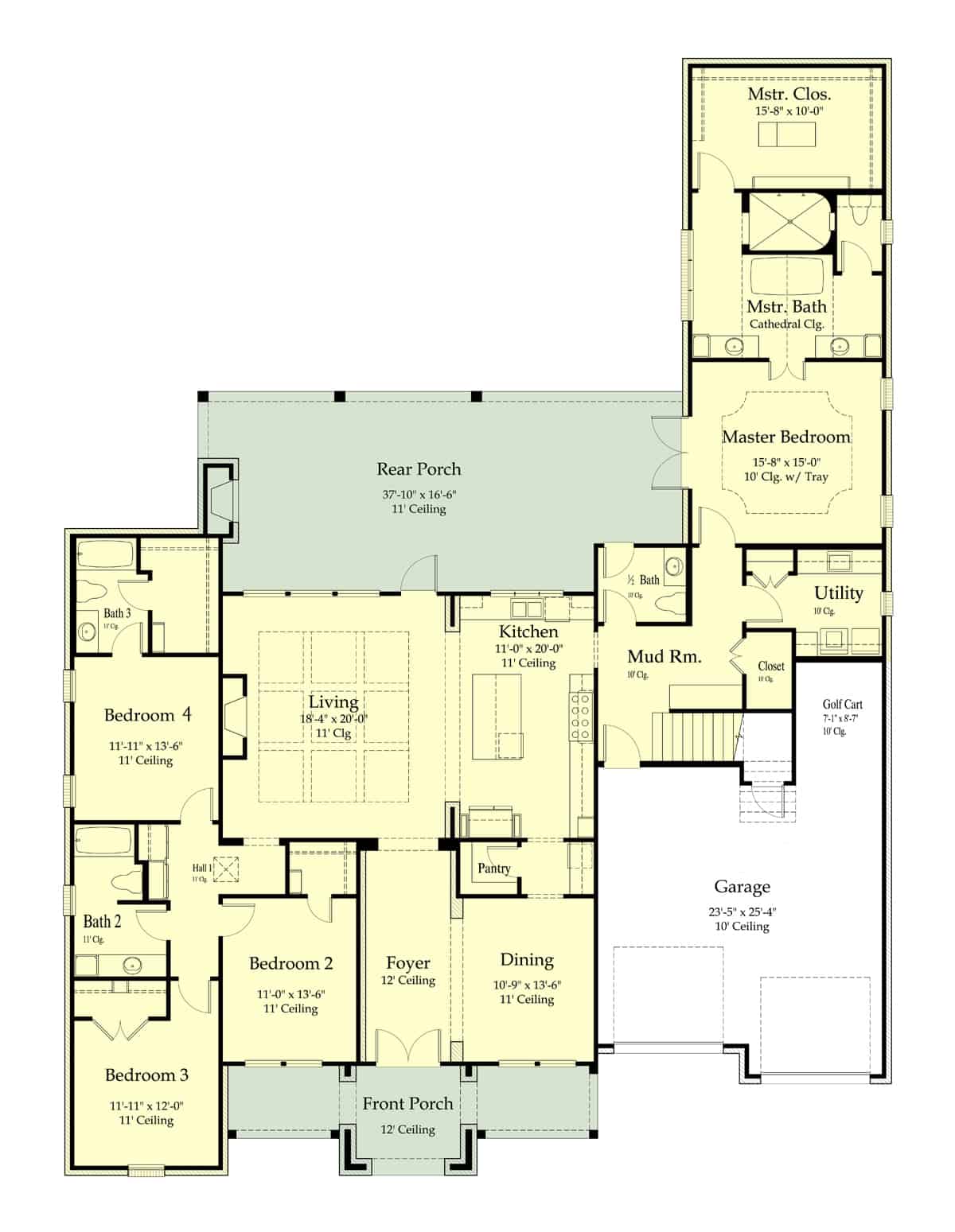 Main Level of French Plan #204-1024