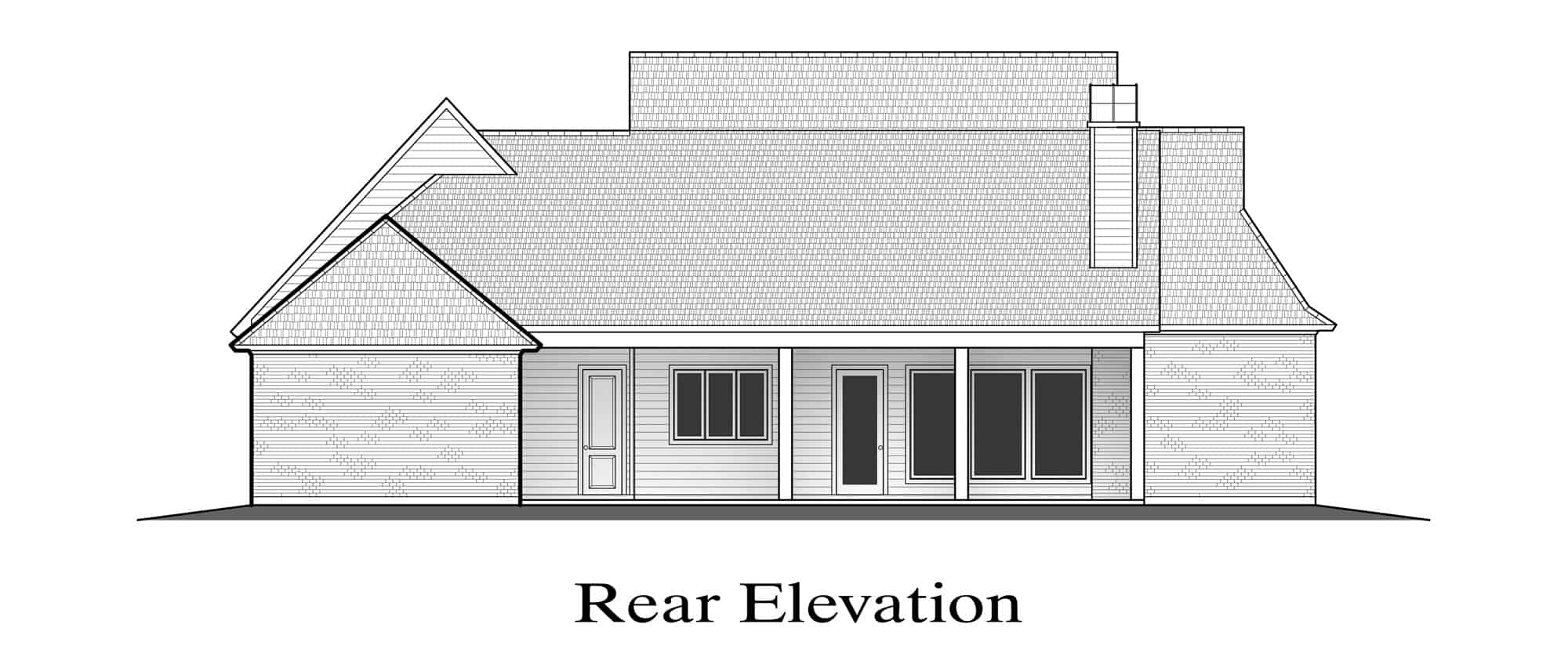 Home Plan Rear Elevation of this 4-Bedroom,3282 Sq Ft Plan -204-1024