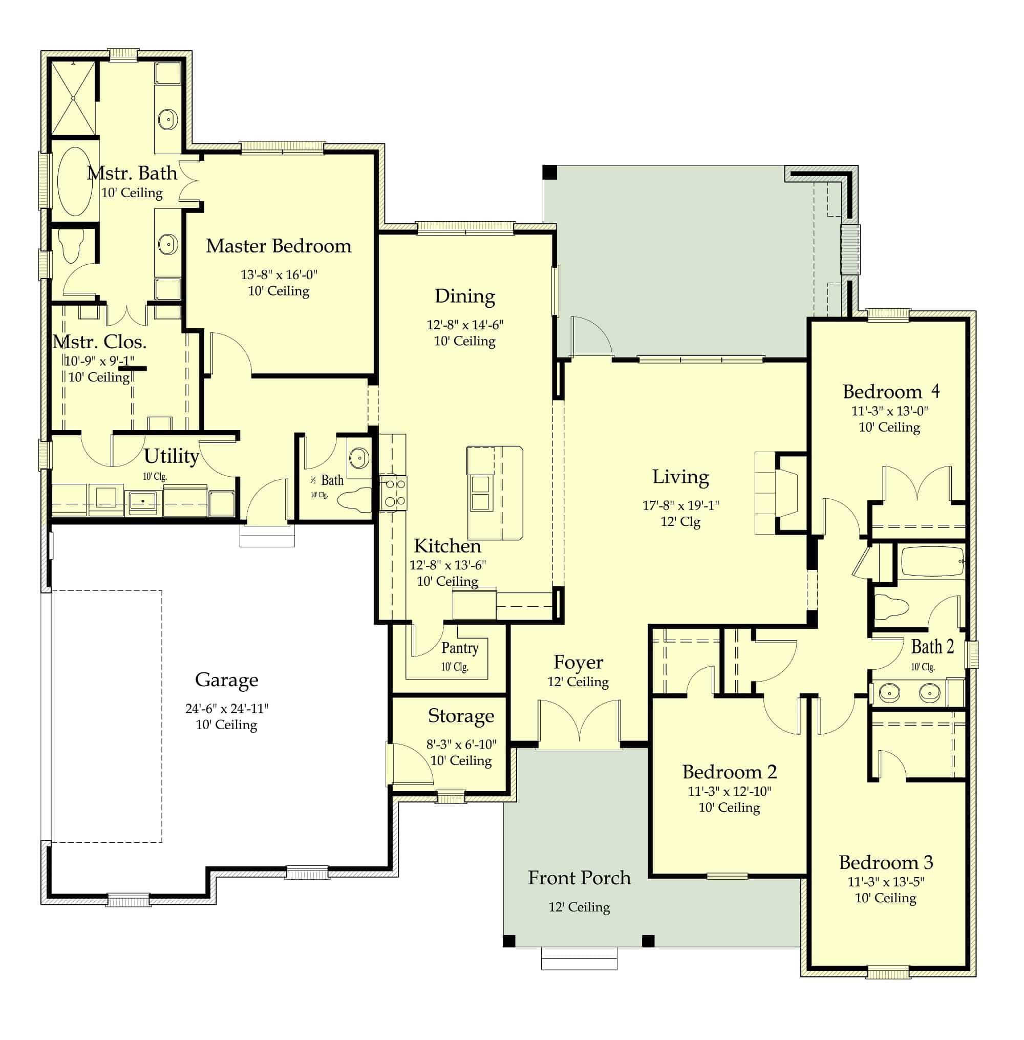 Main Level of Ranch Plan #204-1026