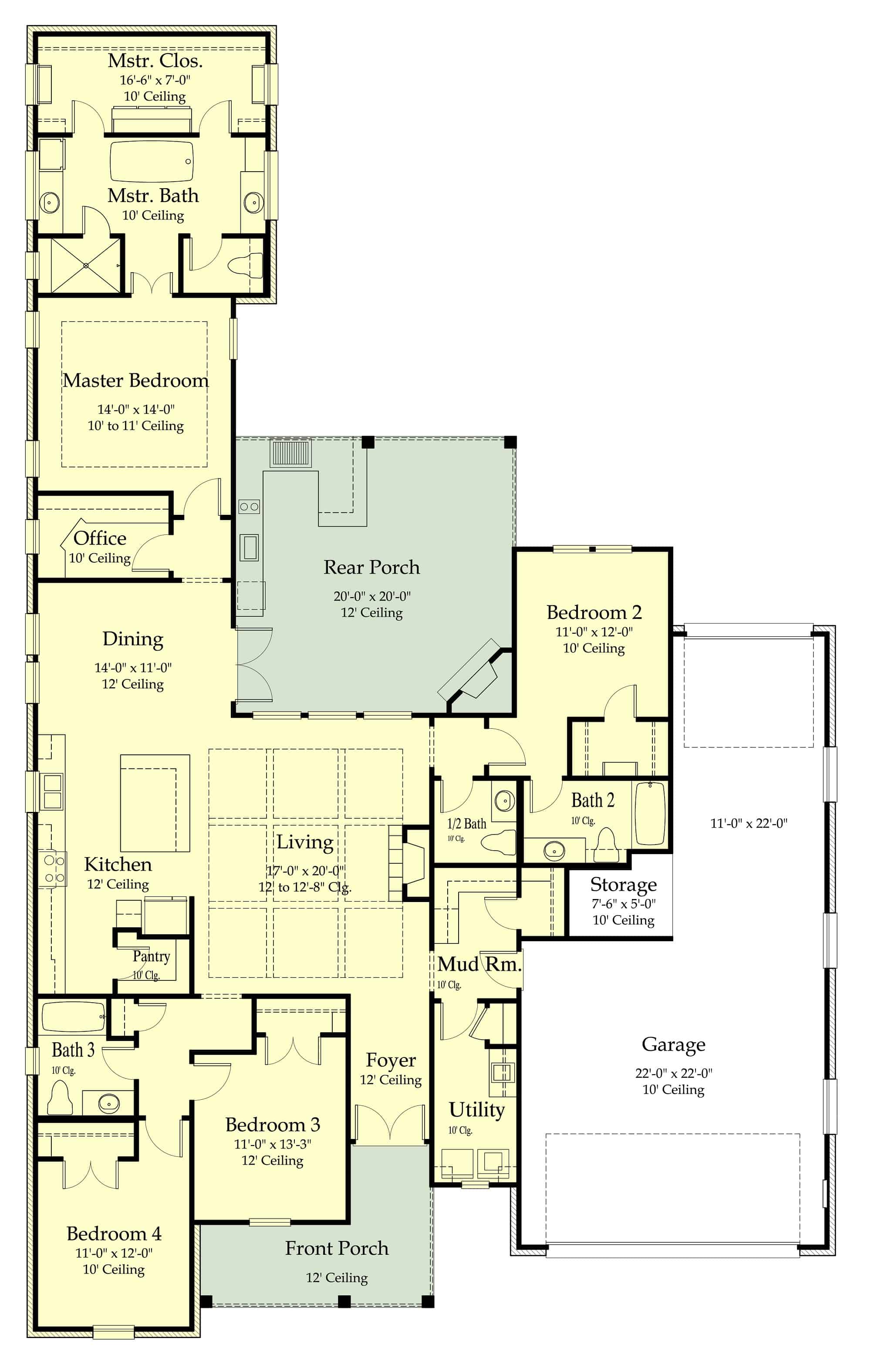 Main Level of Ranch Plan #204-1027
