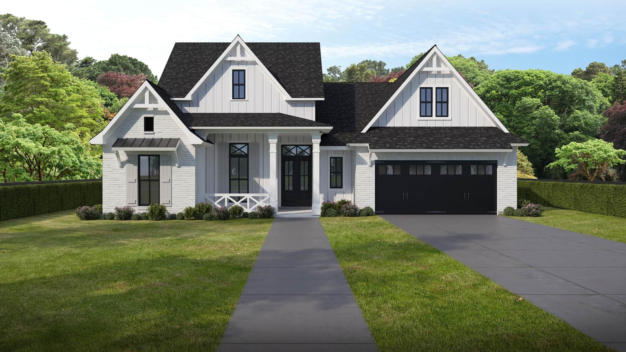 Front elevation of Ranch home (ThePlanCollection: House Plan #204-1027)