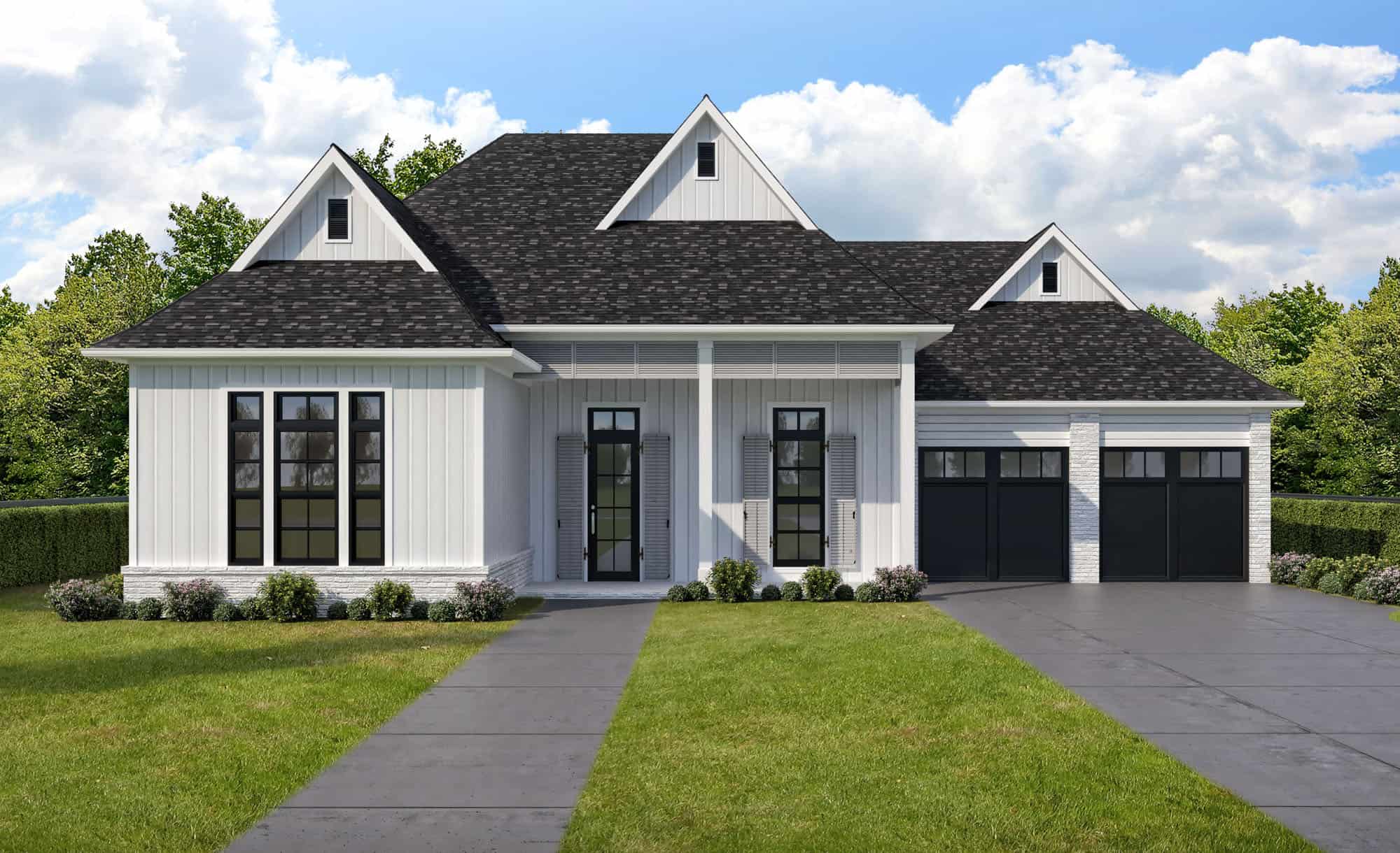 Front elevation of Ranch home (ThePlanCollection: House Plan #204-1030)