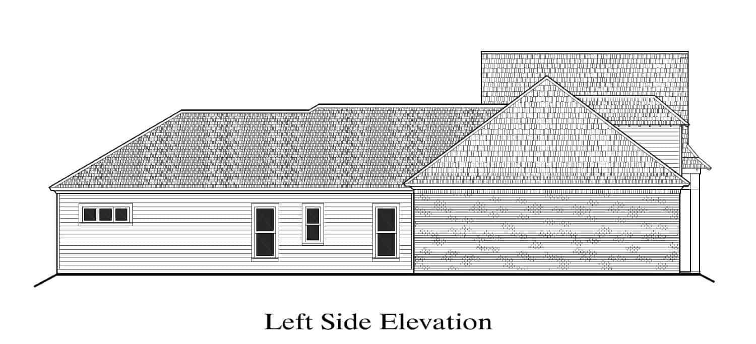 Home Plan Left Elevation of this 3-Bedroom,2096 Sq Ft Plan -204-1031