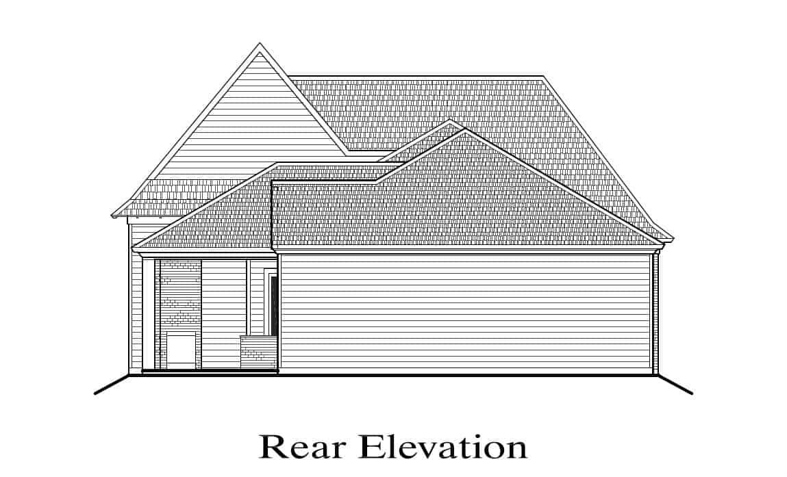 Home Plan Rear Elevation of this 3-Bedroom,2096 Sq Ft Plan -204-1031
