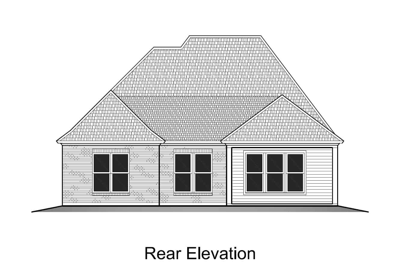 Home Plan Rear Elevation of this 3-Bedroom,1767 Sq Ft Plan -204-1032