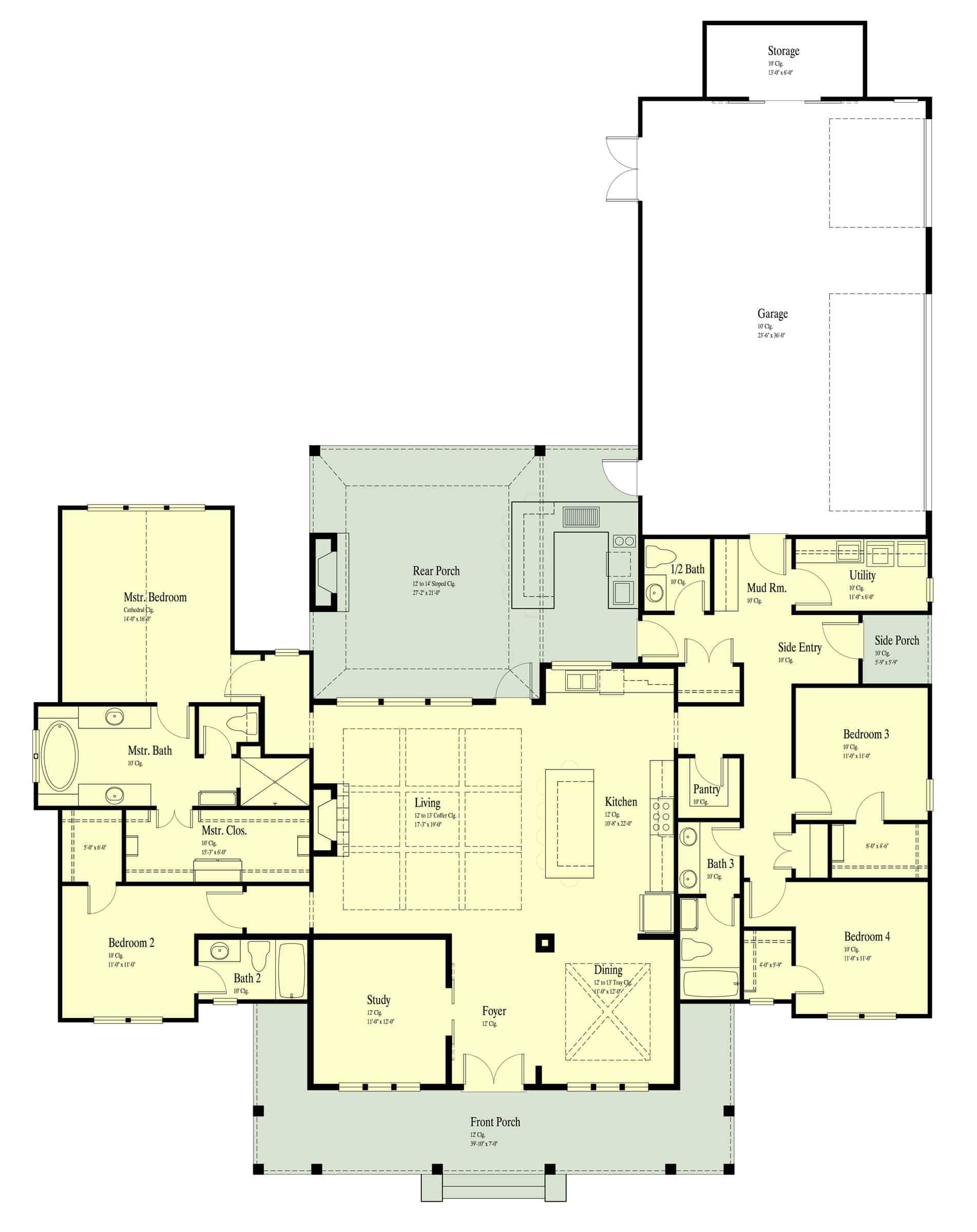 Main Level of Ranch Plan #204-1033